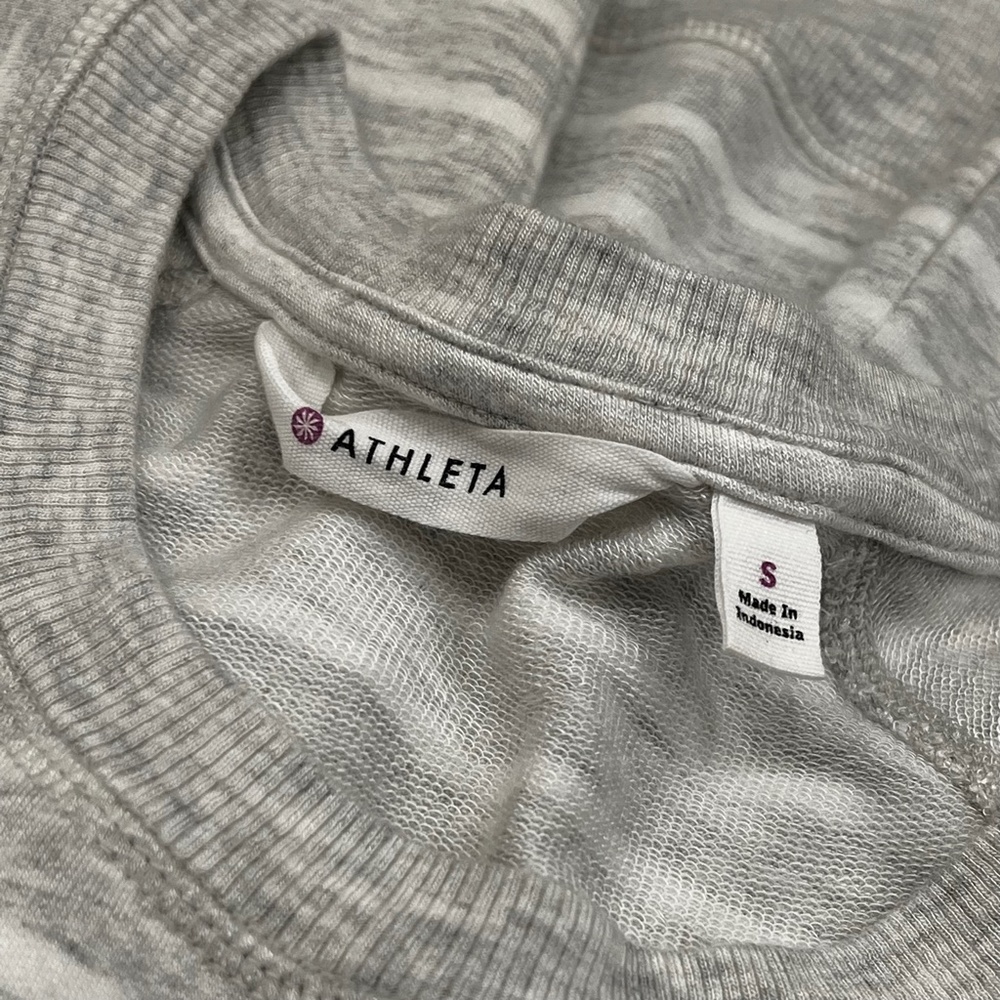 EUC. [Athleta] Grey & White <Criss Cross> Soft Striped + Tulip Hem Dress | Small - Picture 5 of 13